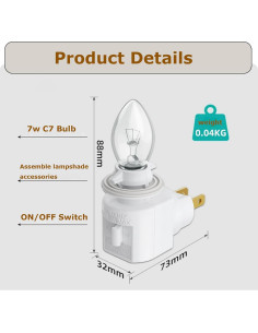 Luz Nocturna Enchufable Vartelen E12 Ajustable 15W Blanco 2