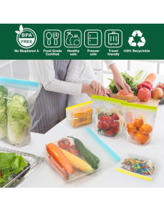 Bolsas Reutilizables SPLF 1 Galón 12 Piezas A Prueba de Fugas 2