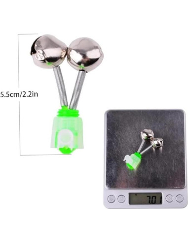10 Alarmas de Mordida para Caña de Pescar Bwexxt Verde 4.8 cm