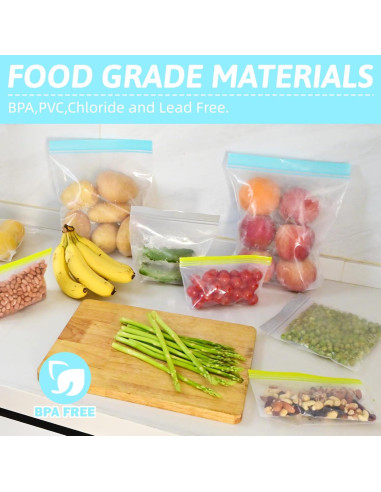 Bolsas de Congelador Reutilizables Rluahxnby 20 Paquetes 1 Galón