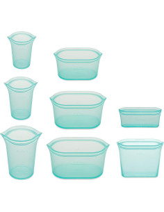 Bolsas de Almacenamiento Reutilizables Zip Top 8 Piezas Verde 2