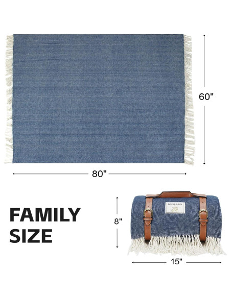 Manta de Picnic Impermeable G GOOD GAIN 203x152cm Azul