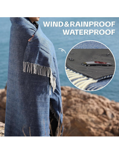 Manta de Picnic Impermeable G GOOD GAIN 203x152cm Azul