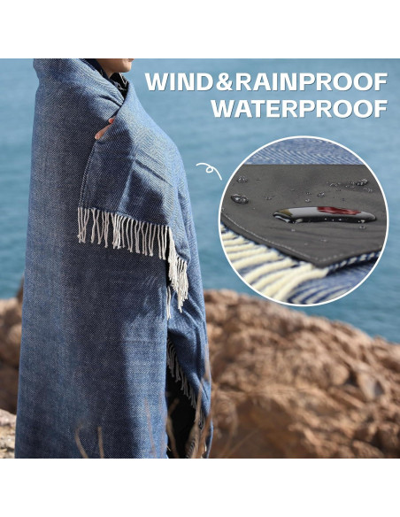 Manta de Picnic Impermeable G GOOD GAIN 203x152cm Azul