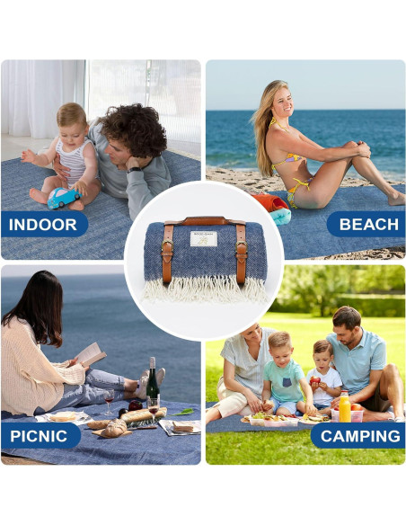 Manta de Picnic Impermeable G GOOD GAIN 203x152cm Azul