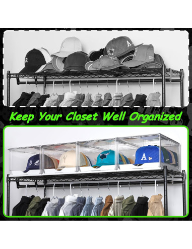 Organizador de Sombreros Vtopmart 2 Pack con Bandeja Deslizante