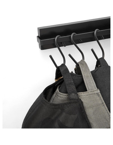 Organizador de Sombreros Mkono Negro con 20 Ganchos de Madera