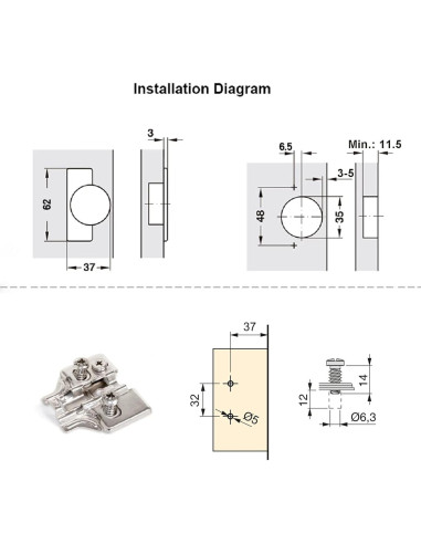 Bisagra de Cierre Suave LOOTICH 35mm Acero Inoxidable Paquete 8