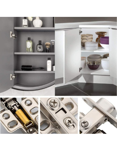 Juego de 10 Bisagras Ocultas ANGSTROM Cierre Suave 2D Inset