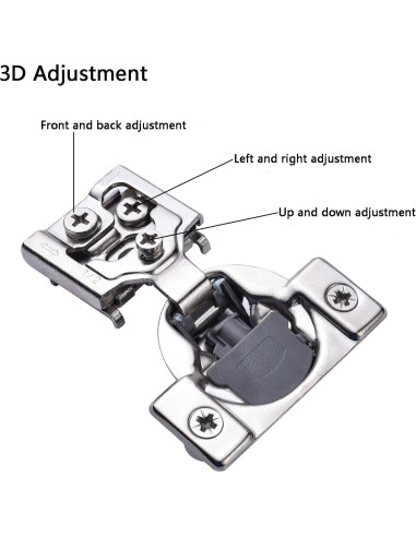 Paquete de 20 bisagras de cierre suave Luokim 35mm acero inoxidable
