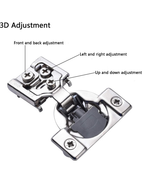 Paquete de 20 bisagras de cierre suave Luokim 35mm acero inoxidable