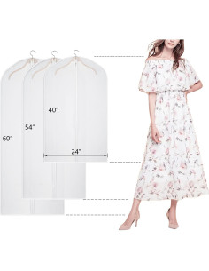 Juego de 12 Bolsas de Ropa Kntiwiwo 60" Transparentes PEVA 2