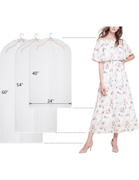 Juego de 12 Bolsas de Ropa Kntiwiwo 60" Transparentes PEVA