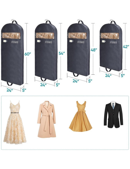 Bolsa de Ropa BALEINE 42" Doble Cierre 2 Piezas Negra