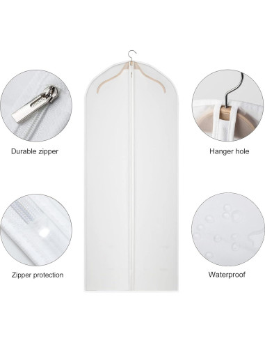 Juego de 12 Bolsas de Ropa Kntiwiwo 60" Transparentes PEVA