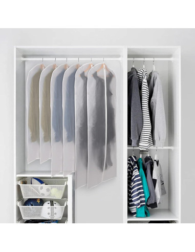 Juego de 12 Bolsas de Ropa Kntiwiwo 60" Transparentes PEVA