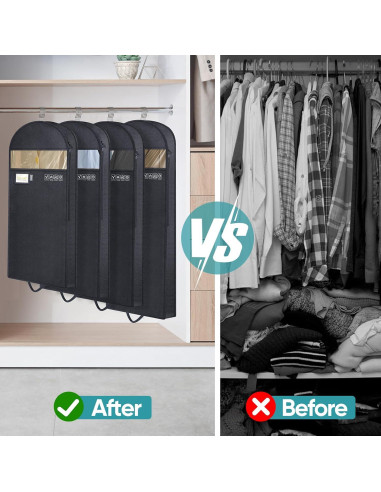 Bolsa de Ropa BALEINE 42" Doble Cierre 2 Piezas Negra