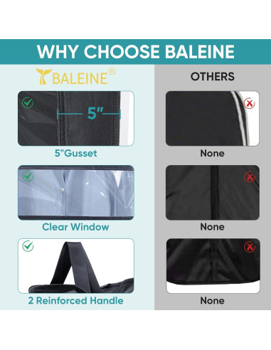 Bolsa de Ropa BALEINE 42" Doble Cierre 2 Piezas Negra