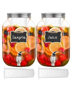 Dispensadores de Bebidas de Vidrio Eleganttime 3.78L - 2 Piezas