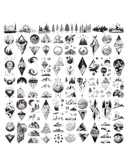62 Hojas Tatuajes Temporales Hotoyannia Geometría Impermeables