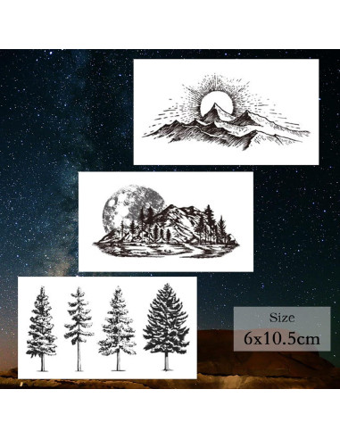 62 Hojas Tatuajes Temporales Hotoyannia Geometría Impermeables