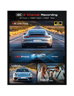 Cámara Dash 4K Jzones LD-V630 3 Canales GPS Visión Nocturna 2