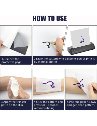 Papel de Transferencia de Tatuaje TATELF - 100 Hojas A4
