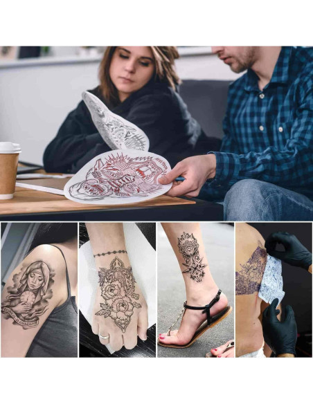 100 Hojas Papel de Transferencia de Tatuaje Audab 21x30 cm