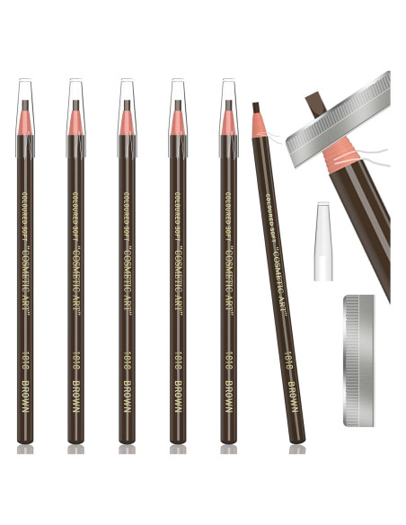 Kit de Maquillaje de Cejas Impermeable Kaiqikaixi 6 Piezas Marrón