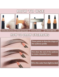 Kit de Maquillaje de Cejas Impermeable Kaiqikaixi 6 Piezas Marrón 2