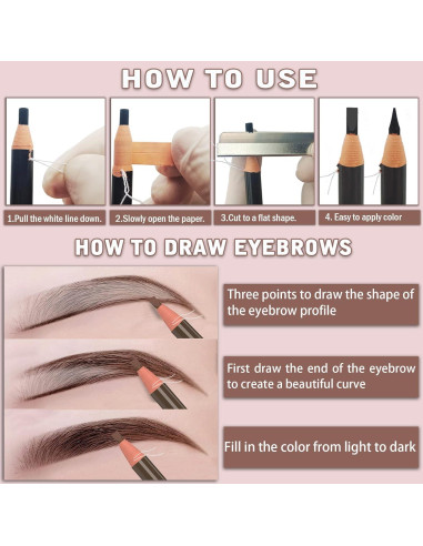 Kit de Maquillaje de Cejas Impermeable Kaiqikaixi 6 Piezas Marrón