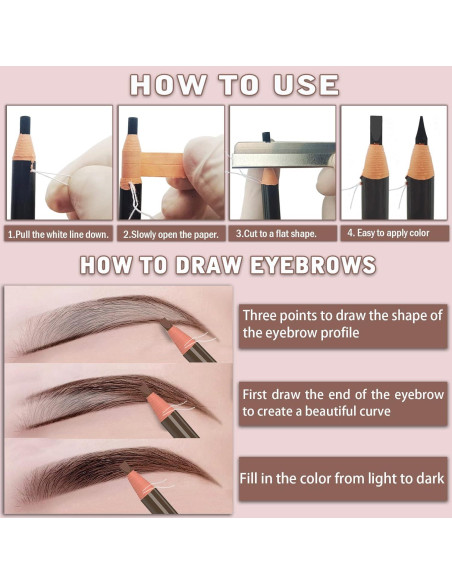 Kit de Maquillaje de Cejas Impermeable Kaiqikaixi 6 Piezas Marrón