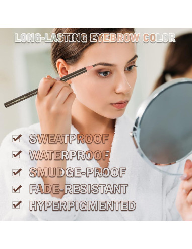 Kit de Maquillaje de Cejas Impermeable Kaiqikaixi 6 Piezas Marrón