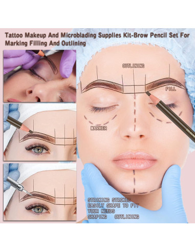 Kit de Maquillaje de Cejas Impermeable Kaiqikaixi 6 Piezas Marrón