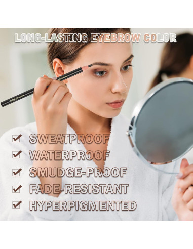 Kit de Maquillaje de Cejas Impermeable Kaiqikaixi 6 Piezas Marrón