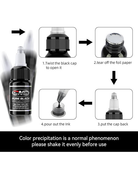Juego de Tintas para Tatuajes CNC 10 Colores 15ml Botella