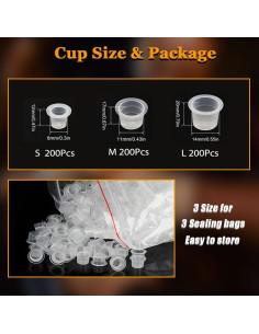 600 Tapas de Tinta para Tatuajes TONBAO con 2 Soportes 2