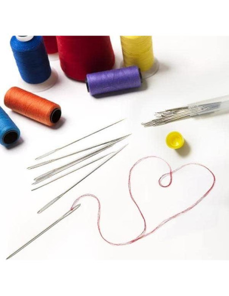 75 Agujas de Coser a Mano JollMono con Enhebradores