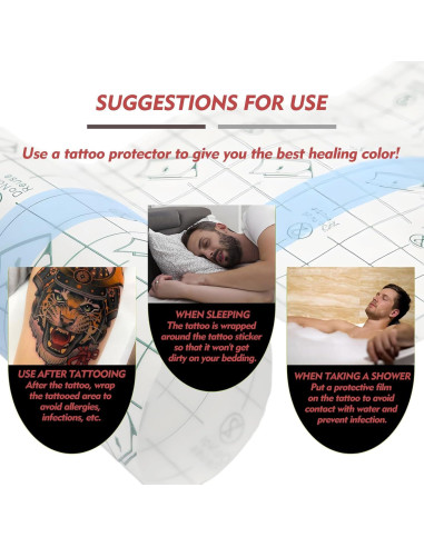 Vendaje de Cuidado Posterior para Tatuaje Rayyl 15cm x 1.83m