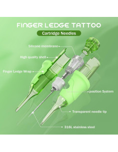 Agujas de Cartucho para Tatuaje POPUPMU 1RL 0.25mm 16Pcs 2