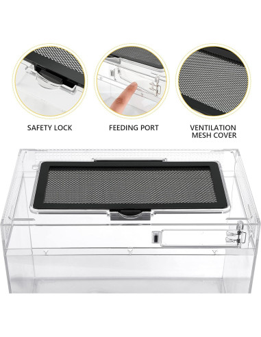 Terrario de PC HELIME 30.5x17.8x22.9 cm para reptiles