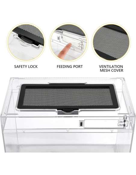 Terrario de PC HELIME 30.5x17.8x22.9 cm para reptiles