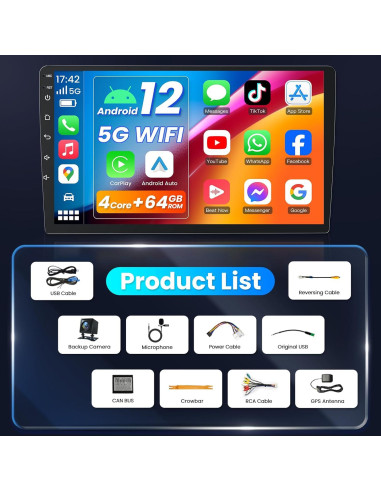 Radio Estéreo Jerqry para Toyota Tacoma 2005-2015 9" HD