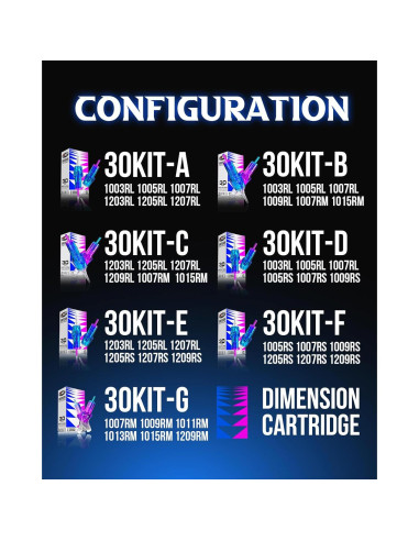 Agujas de Cartucho de Tatuaje CNC 30pcs Variadas Liner 3RL 5RL 7RL