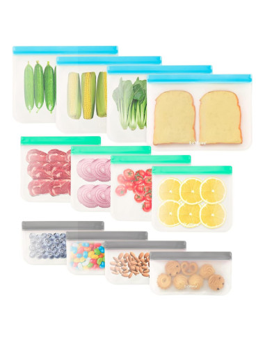 Paquete de 12 Bolsas Reutilizables LeMuna - 4 Galones, Sin BPA