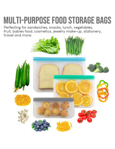 Paquete de 12 Bolsas Reutilizables LeMuna - 4 Galones, Sin BPA 2