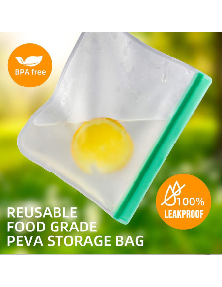 Paquete de 12 Bolsas Reutilizables LeMuna - 4 Galones, Sin BPA Paquete de 12 Bolsas Reutilizables LeMuna - 4 Galones, Sin BPA