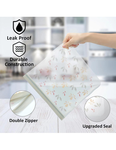 Paquete de 24 Bolsas Reutilizables Hndnrxue A prueba de Fugas