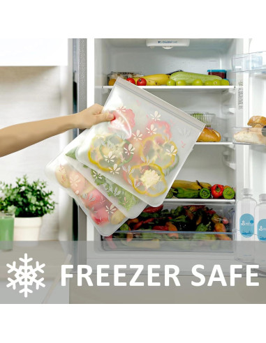 Paquete de 24 Bolsas Reutilizables Hndnrxue A prueba de Fugas