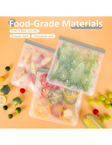 Paquete de 24 Bolsas Reutilizables Hndnrxue A prueba de Fugas